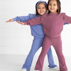 Little Sleepies Heather Lilac Waffle Flutter Crewneck